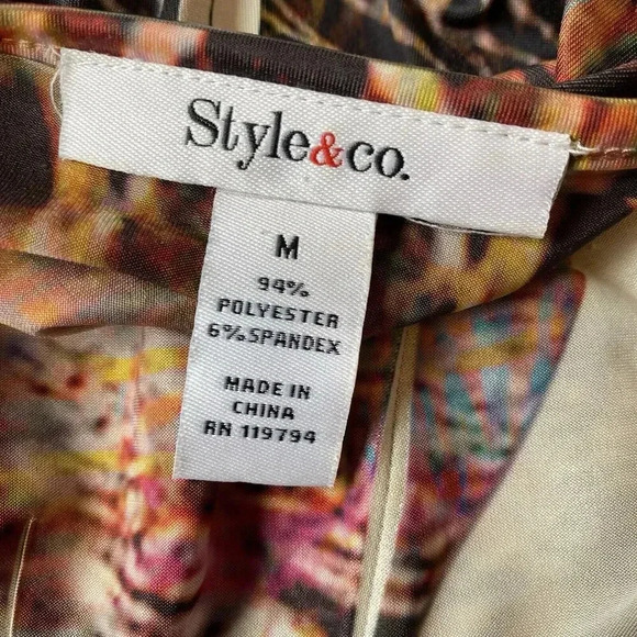 STYLE & CO WOMENS M MIDI DRESS RHINESTONES MULTI COLOR FAIRY STRETCH COMFORTABLE - Picture 4 of 8